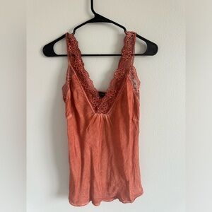 Flora Ashley Silky/Lace Tank Top - Womens Sz XS